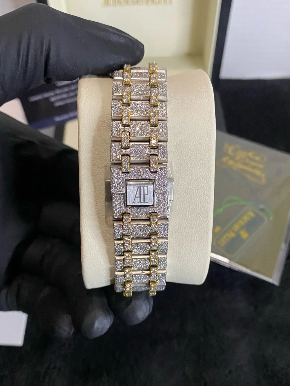 Audemars Piguet Men’s Gold and Silver moissanite Diamond Pavé Bracelet automatic